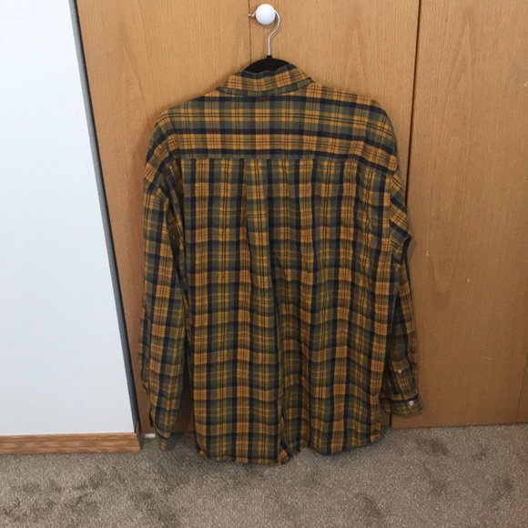 Mens plus size plaid button up long sleeve shirt - Picture 3 of 3